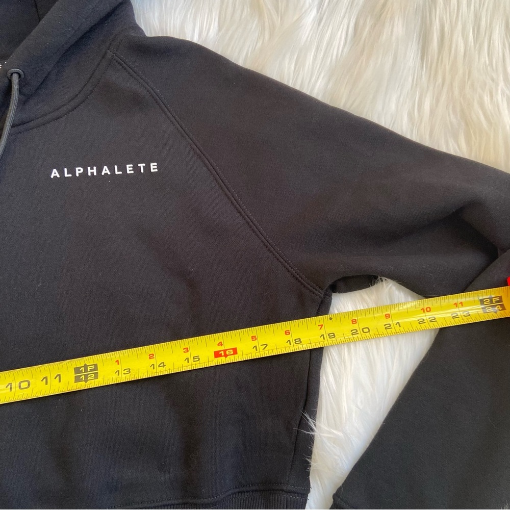Alphalete Cropped Pullover Fleece Lined Hoodie Black Size Small - Picture 7 of 8